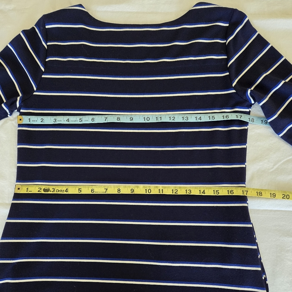 Tribal Navy & White Striped Square-Neck Mini Dress - Picture 7 of 11